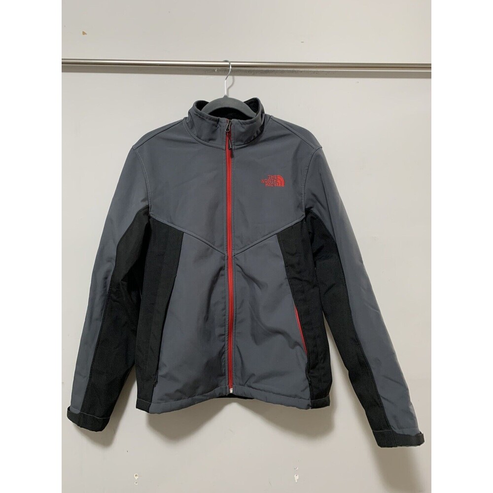 The North Face Men Medium Full Zip Bionic Soft Shell Windbreaker Jacket Gray
